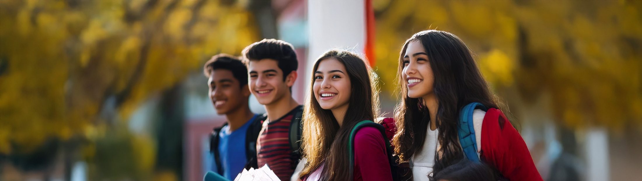 Jóvenes estudiantes caminando por el campus
